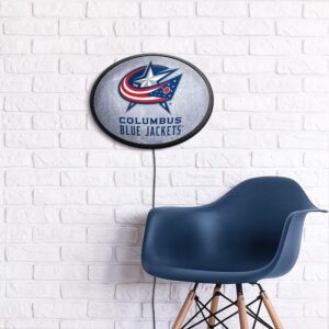 Columbus Blue Jackets: Ice Rink - Officially Licensed NHL Oval Slimline Illuminated Wall Sign 14" x 18" by Fathead