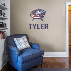 Columbus Blue Jackets: Stacked Personalized Name - Officially Licensed NHL Transfer Decal in Navy (39.5"W x 52"H) by Fathead | V