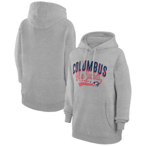 Women's G-III 4Her by Carl Banks Gray Columbus Blue Jackets Filigree Logo Pullover Hoodie