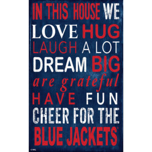 Columbus Blue Jackets 11" x 19" In This House Sign