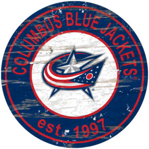 Columbus Blue Jackets 24'' x 24'' Distressed Round Sign